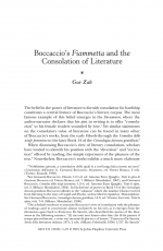 Boccaccio's Fiammetta and the Consolation of Literature